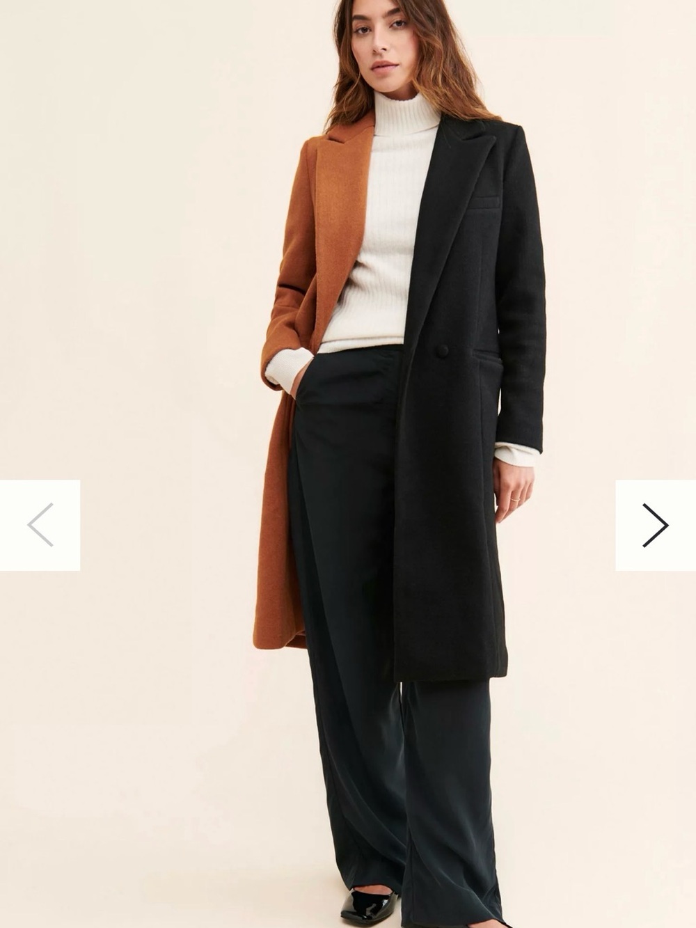 Hutch Anthropologie Half & Half Colorblock Overcoat S Petite